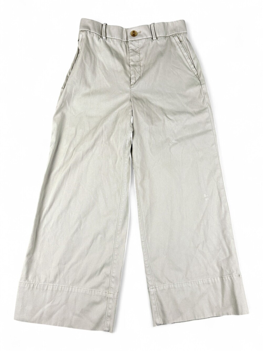 Spanx Wide-Leg Chino Pants Women's M Beige/Stone